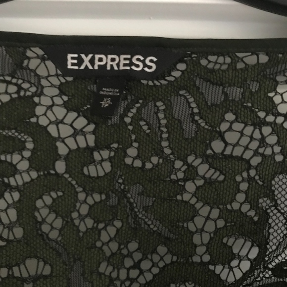 Olive Green Lace Blouse - Picture 2 of 2